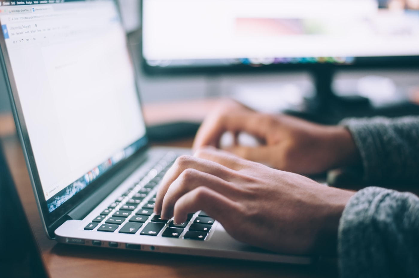Writer working on brand voice guidelines and website copy